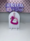 3D Printed Ghost on Flamingo Keychain