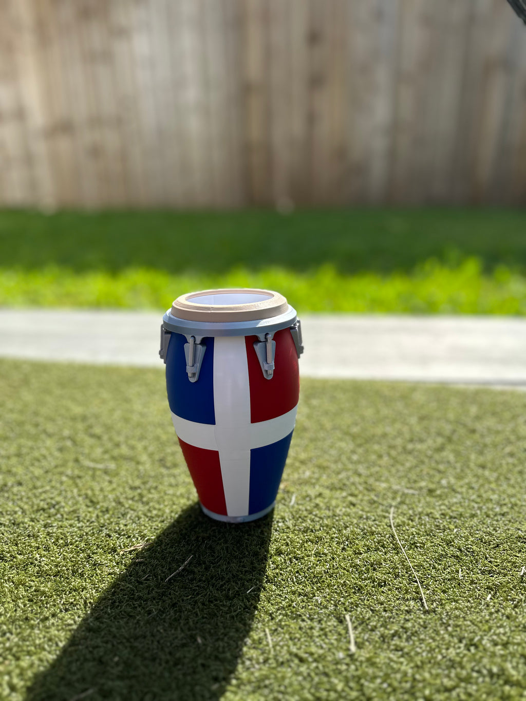 3D Dominican Republic Flag Conga - 12oz Standard Can Holder