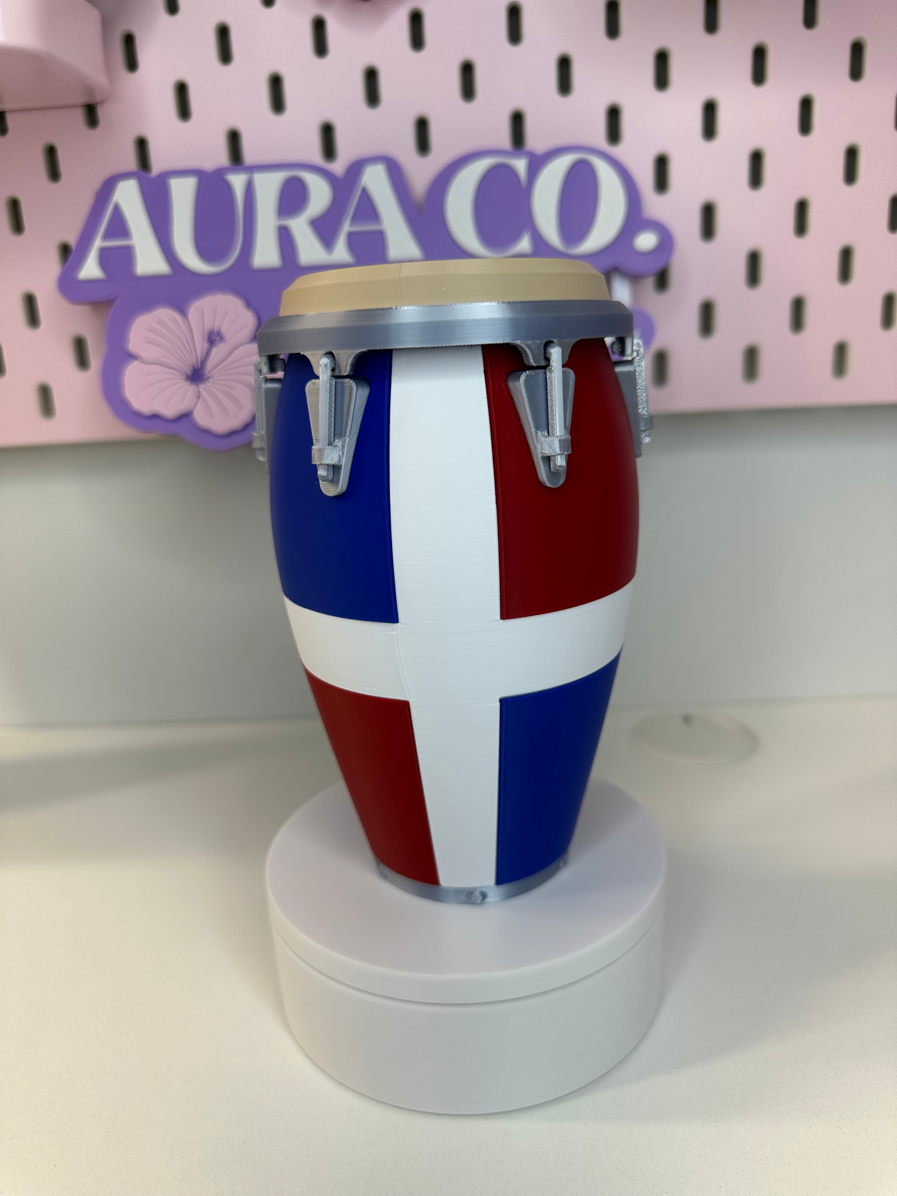 3D Dominican Republic Flag Conga - 12oz Standard Can Holder