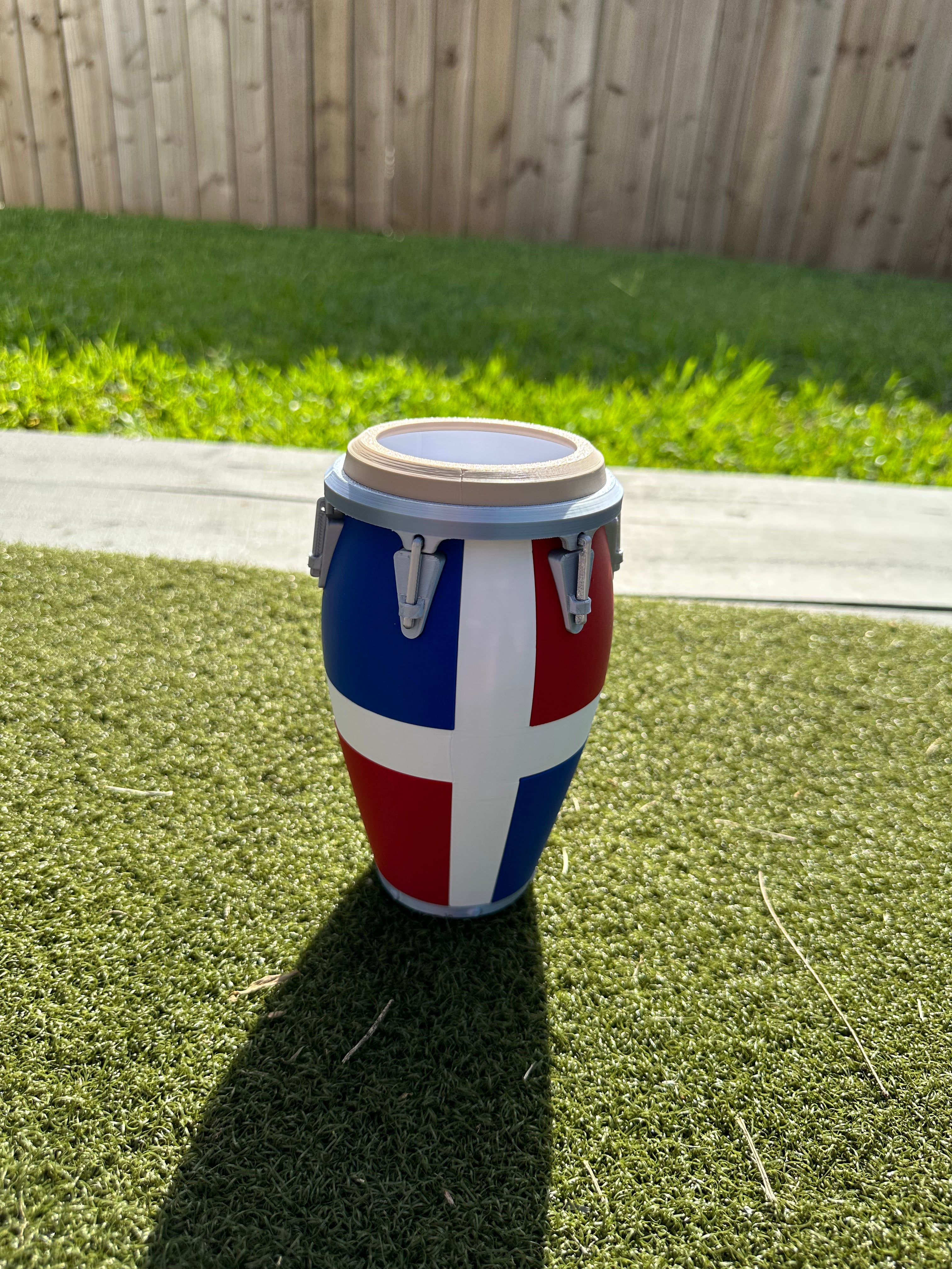 3D Dominican Republic Flag Conga - 12oz Standard Can Holder