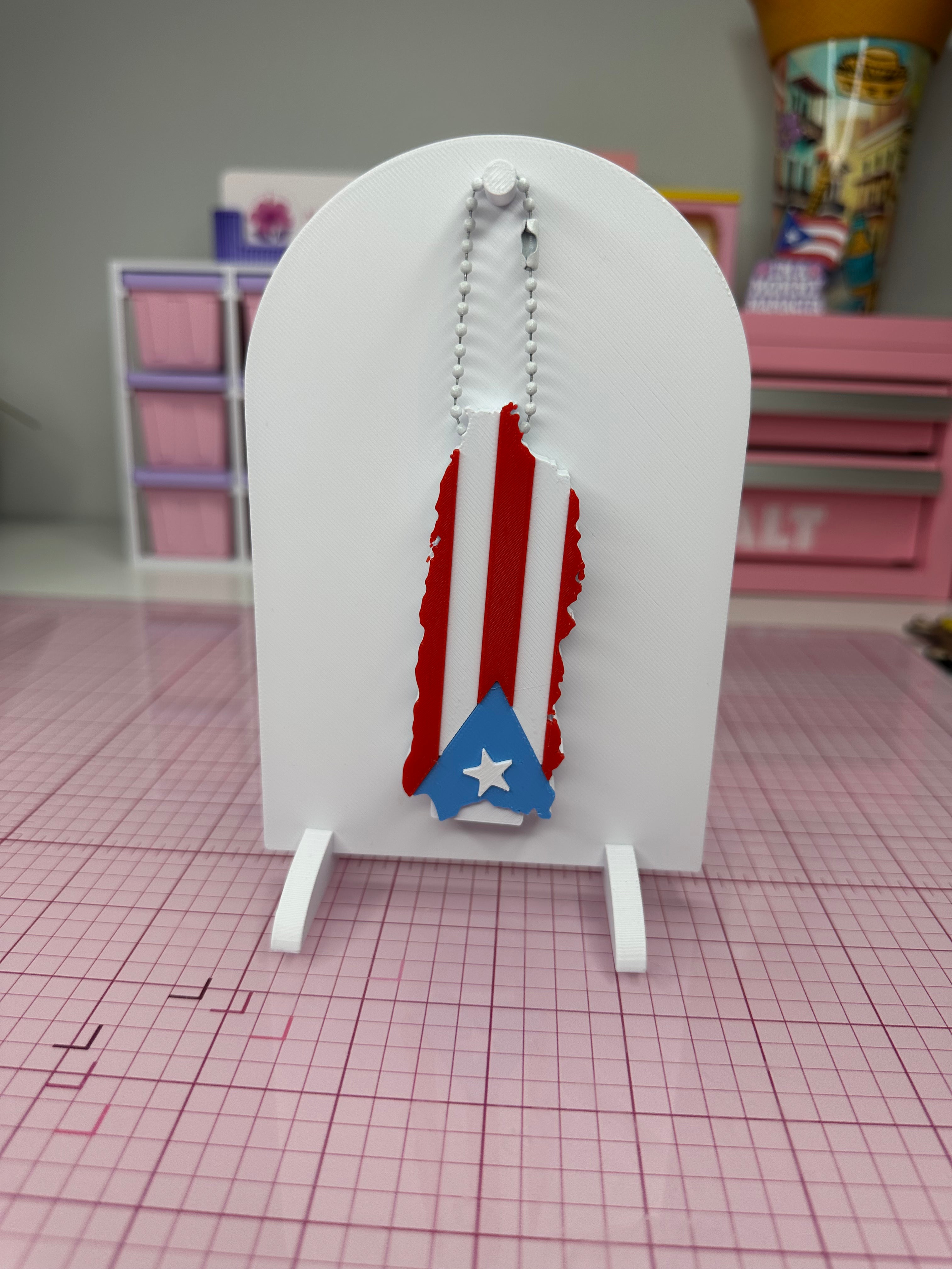 3D Printed Puerto Rico Can Opener Keychain