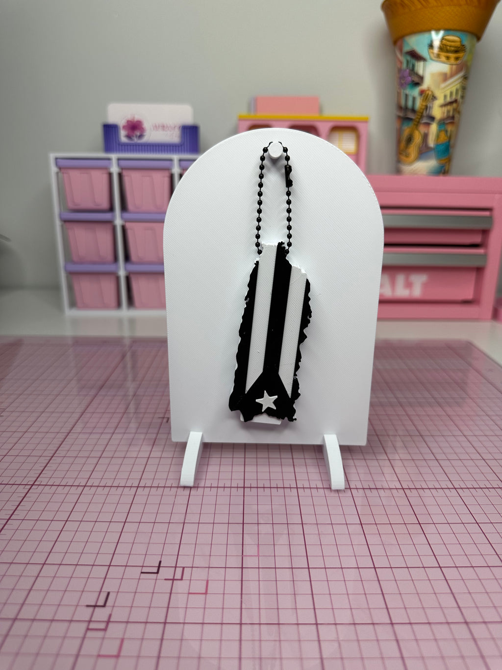 3D Printed Puerto Rico Can Opener Keychain