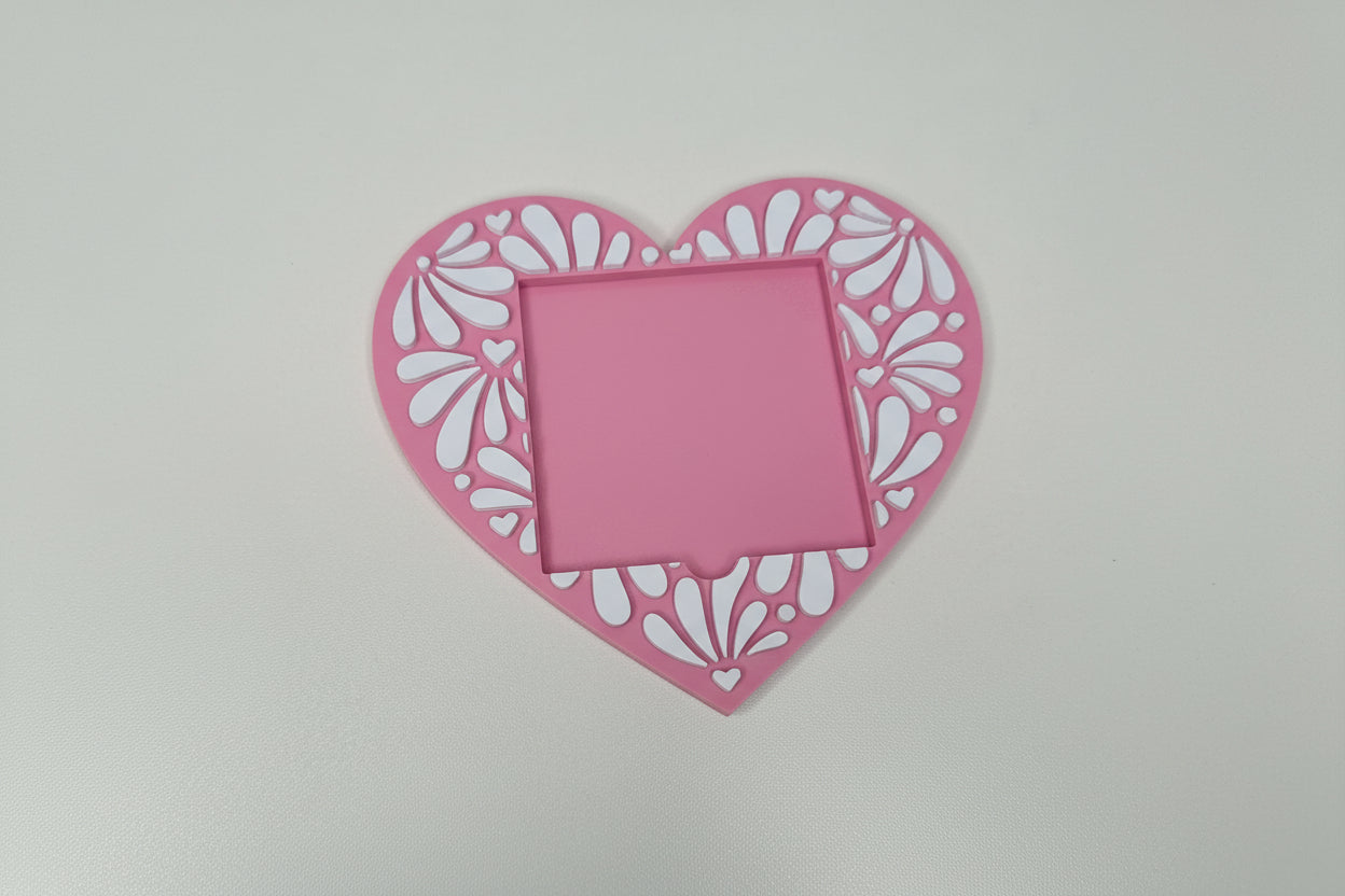 Talavera Heart-Shaped 3D Printed Sticky Note Holder