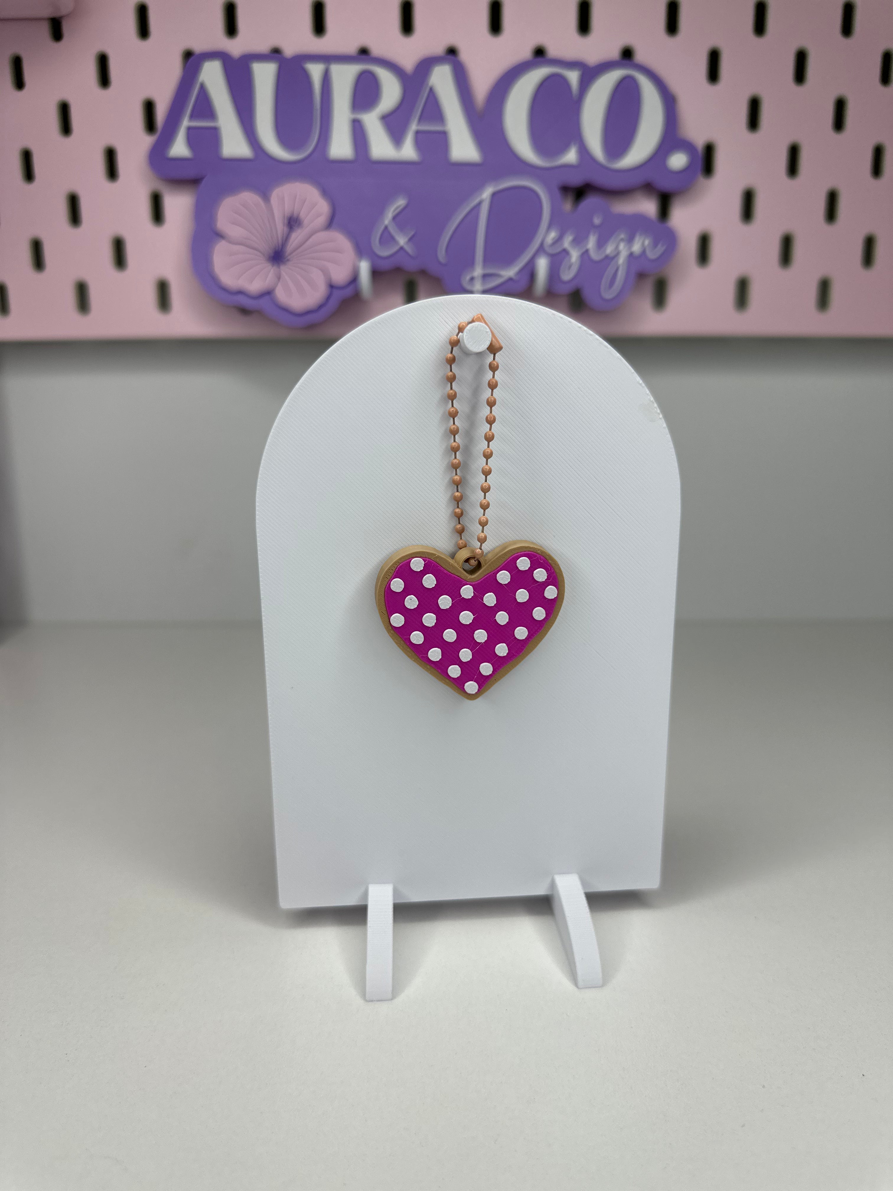 Polka Dot Heart Can Opener Keychain