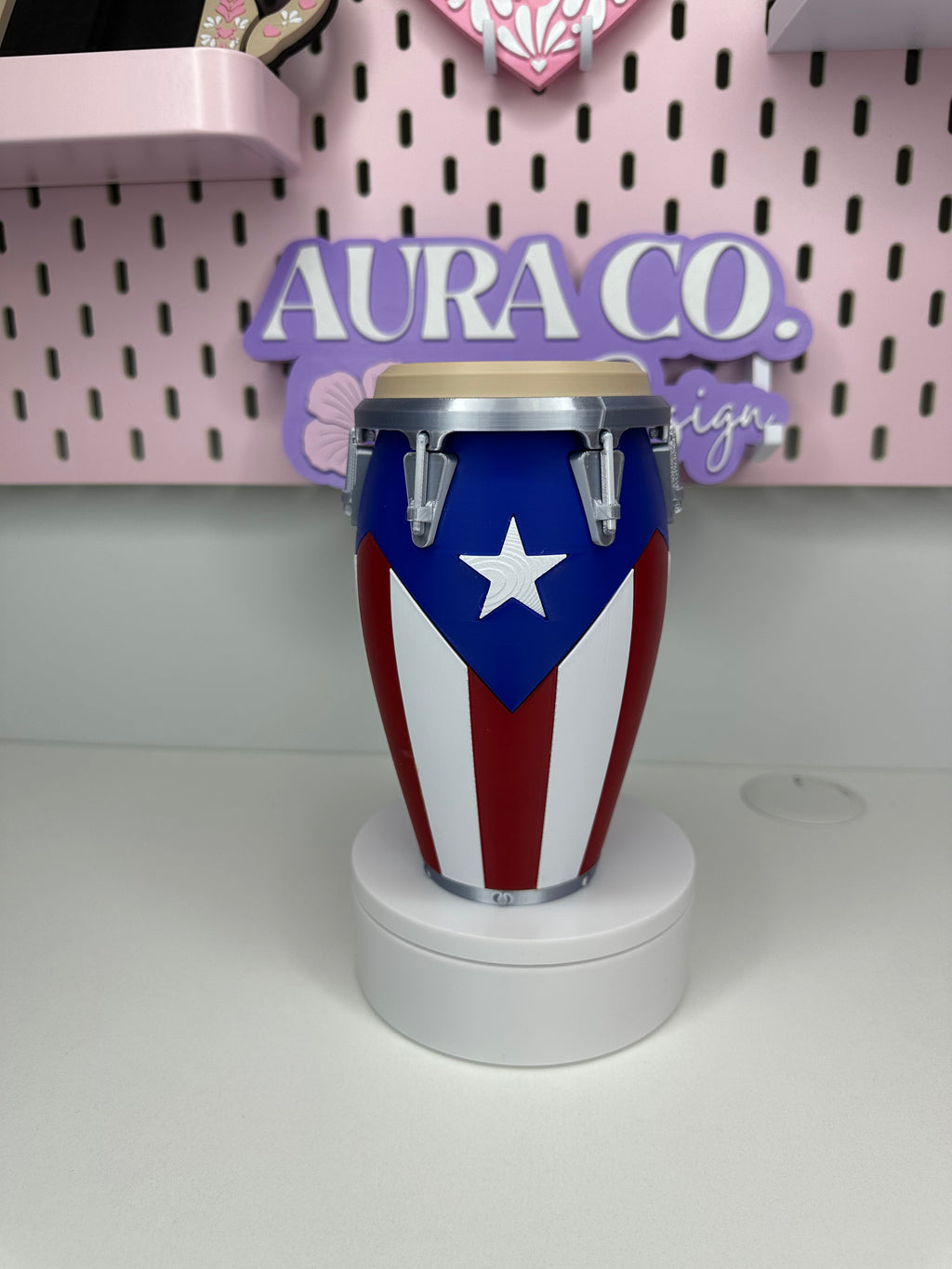3D Printed Puerto Rico Flag Conga 12oz Standard Can Holder