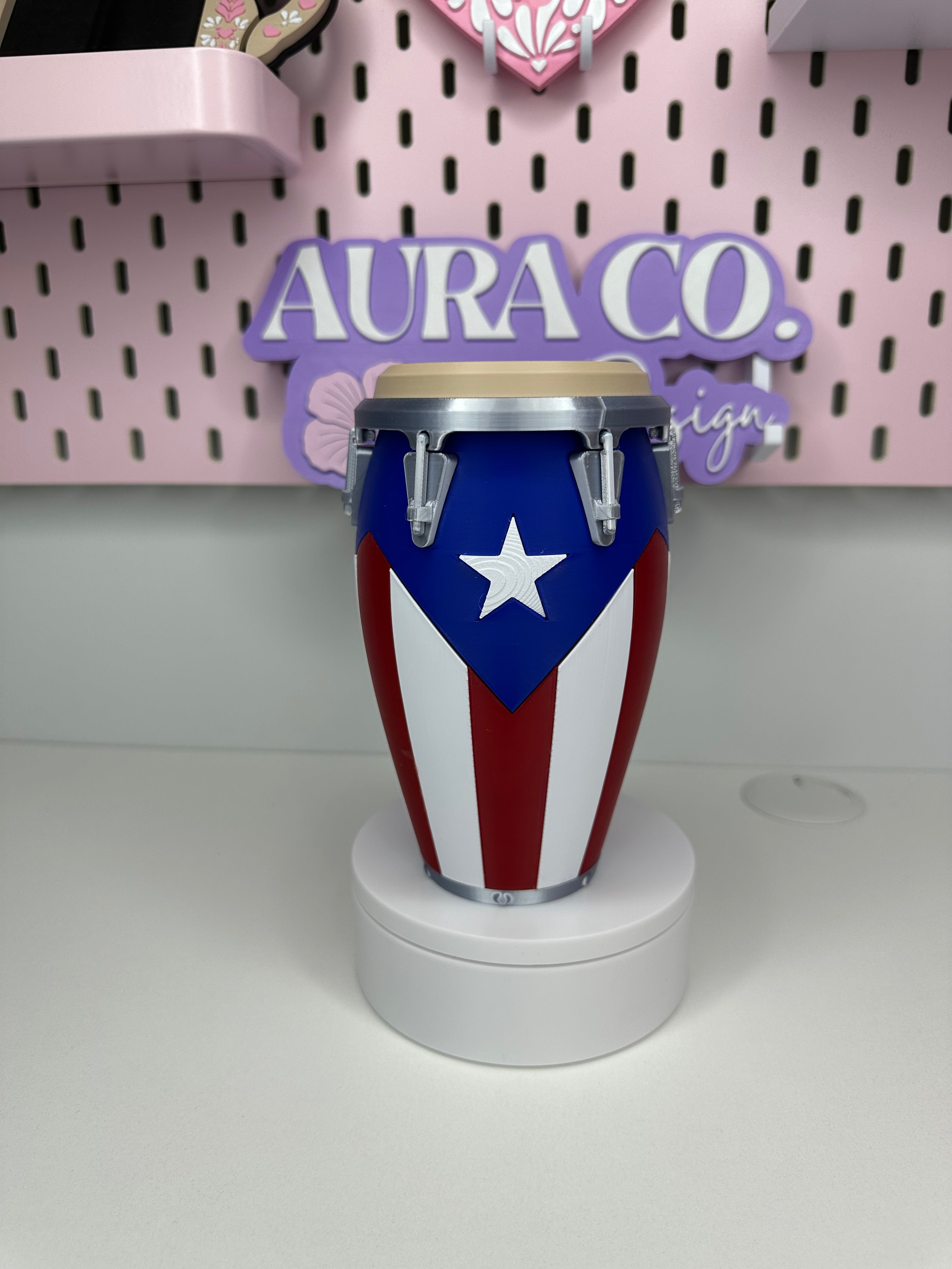 3D Printed Puerto Rico Flag Conga 12oz Standard Can Holder